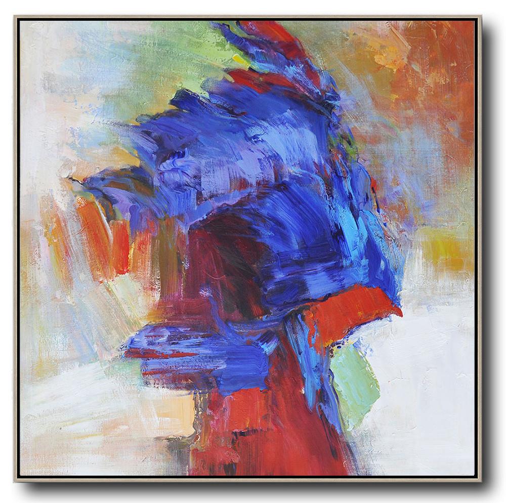 Hand-painted oversized Square Abstract Art affordable original art